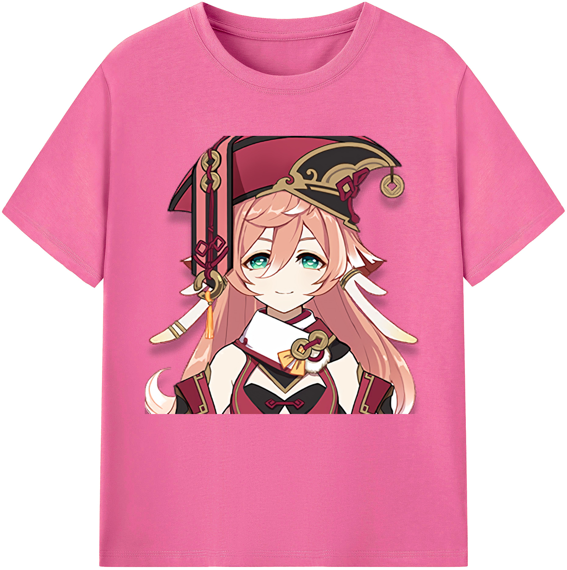 げんし神 ヤンフェイ genshin Yanfei レディースカジュアルプリントTシャツ（綿100％）